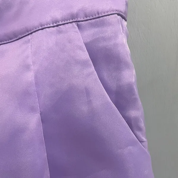 TCEC New Purple Lavender Spring Shorts Size Large Chiffon Overlay - Image 2
