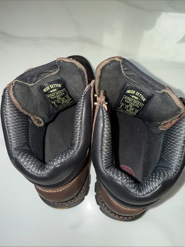 Red Wing irish setter Shoes Brown Leather Work Boots with Black Rubber Toe - Image 5