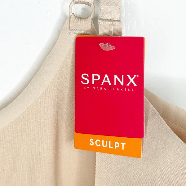 SPANX OnCore Open-Bust Mid Thigh Bodysuit Soft Nude NEW Size 1X Slimming Shaping - Image 8