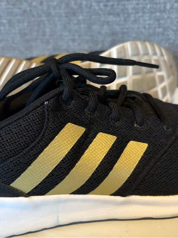 Adidas QT Racer 2.0 Shoes Womens 8.5 Black Metallic Sneakers Running Sporty - Image 6