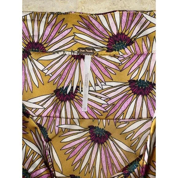 Free People Normani‎ Printed Bias Skirt Marigold Floral Size 12 - Image 6
