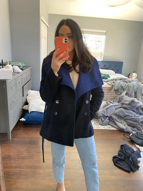 The Limited Two tone blue Wrap Dress Jacket - Image 4