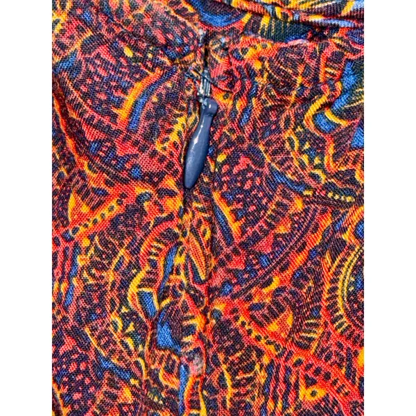 Abercrombie & Fitch Blue Orange Red Yellow Floral Paisley Mini Dress Womens Sz M - Image 6