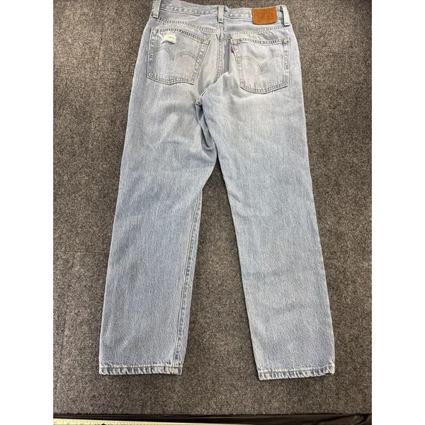 Levi’s 501 Original Jeans Women’s Approx W27 Light Wash Distressed Button Fly - Image 12