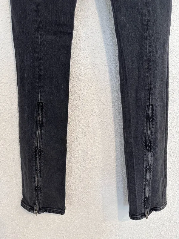 reformation camilla vintage erie black high waisted back ankle zip flare jean - Image 8