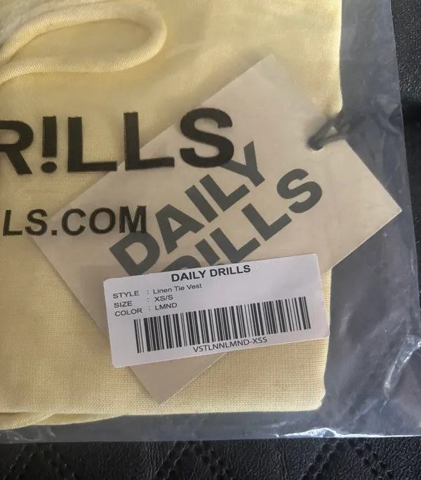 Daily Drills Linen Tie Vest - Yellow - Image 3