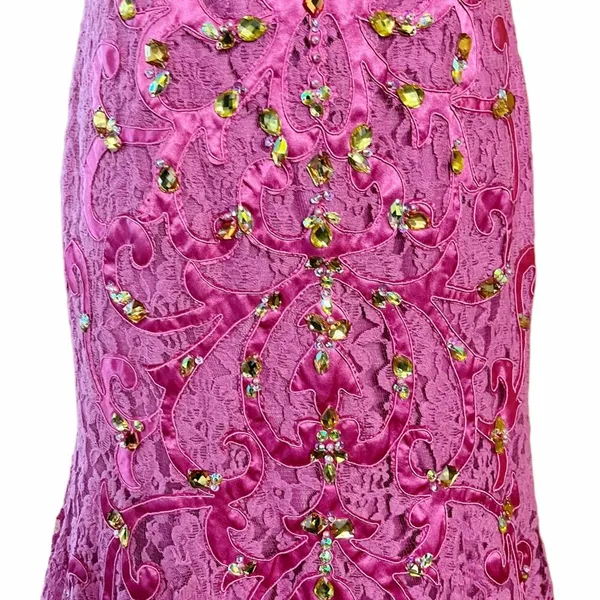 JOVANI Pink Lace Dress Strapless Mermaid Sweetheart Gown Prom Formal Gala 6 NWT - Image 6