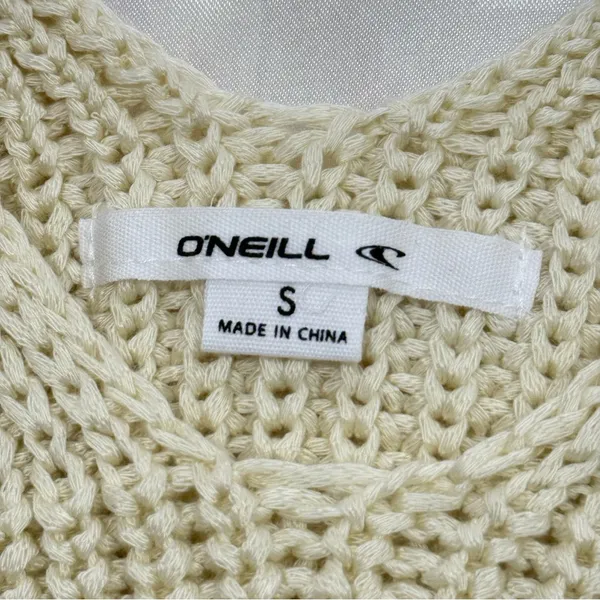 O’neill Dorie Sweater Tank Top Small Cream Crochet Beach Festival Boho Coachella - Image 8