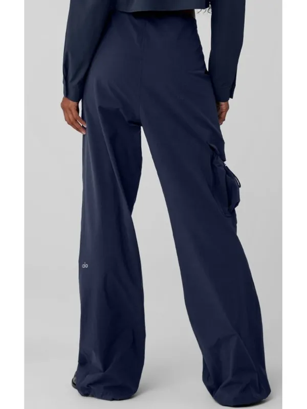 Alo Megastar Cargo Pants High OR Low Rise Navy Wide Leg Outdoor Hiking Utility M - Image 2