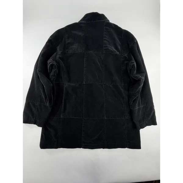 Susan Bristol Casuals Black Corduroy Patchwork Floral Embroidered Jacket S SB131 - Image 2