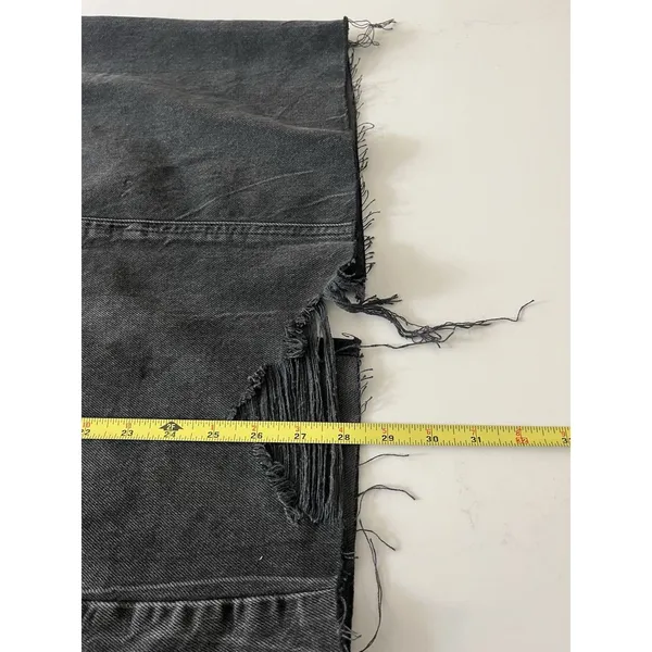 Free People Womens Skirt Black Size 8 Elisa Denim Distressed Slit - Image 7
