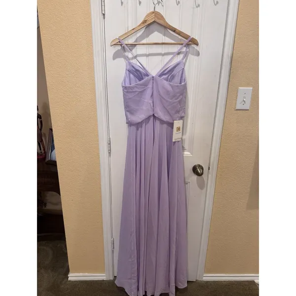 White House | Black Market Leah Floor Length Spaghetti Straps Chiffon Bridesmaid Dresses size 4 - Image 11