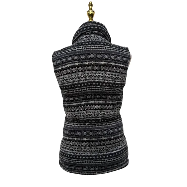 Athleta Fair Isle Goose Down Puffer Vest Grey Black Sm Atheisure Full‎ Zip Ski - Image 2