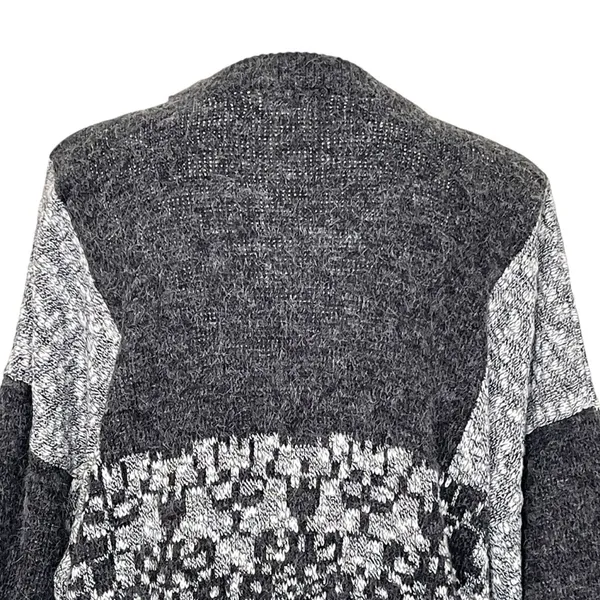 Vintage Nuovo Retro Grandpa Grandma Sweater Unisex Size XL Grunge Acrylic Gray - Image 6