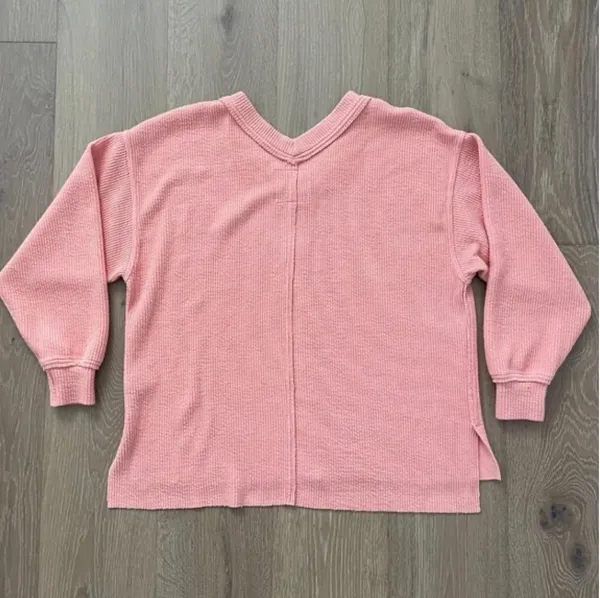Aerie Coral V-Neck Sweater - Image 4