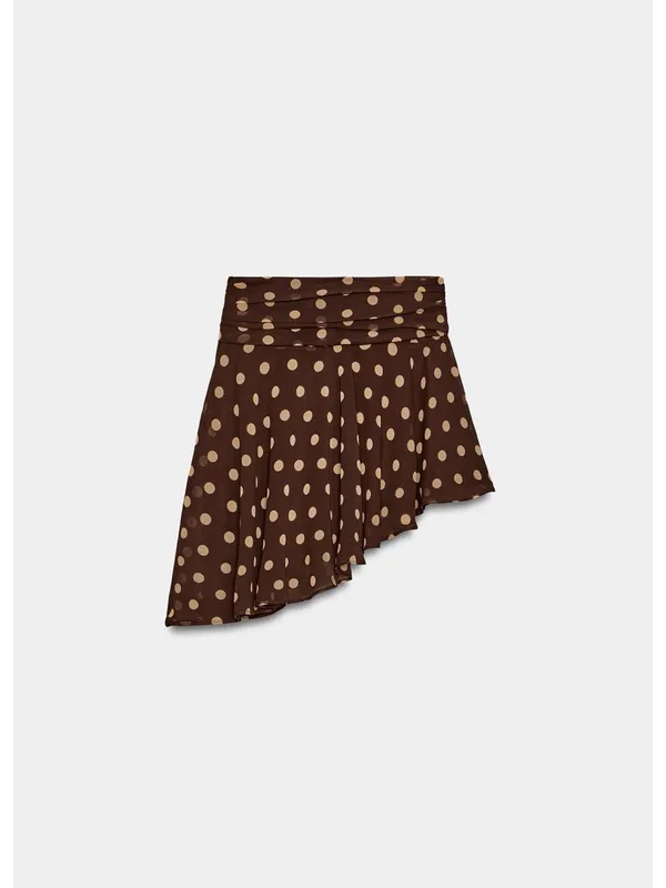 ZARA Women's Brown Polka Dot Midi Skirt - Image 3