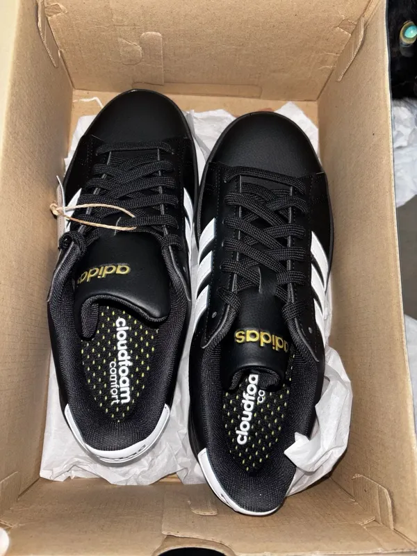 Adidas Grand Court 2.0 Women's Sneakers Black White Size 6.5 - Image 4