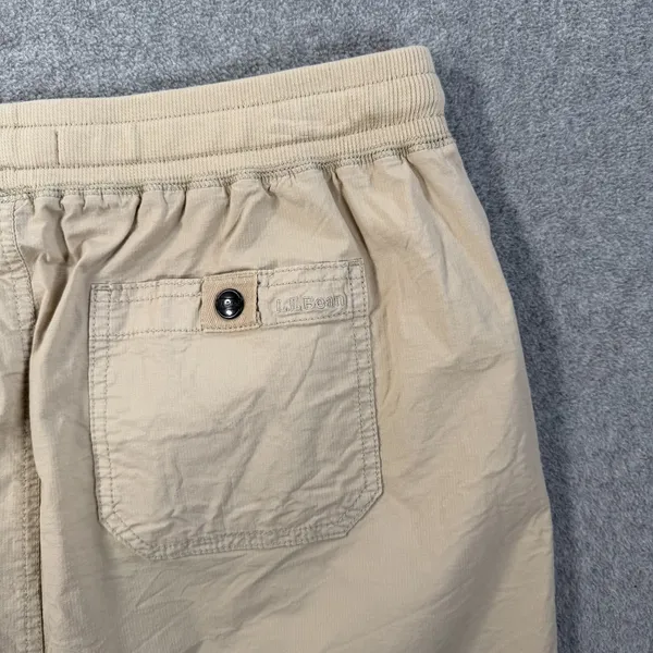 L.L.Bean Women's Small Regular Khaki Drawstring Elastic Waist Skirt Pockets - Image 10