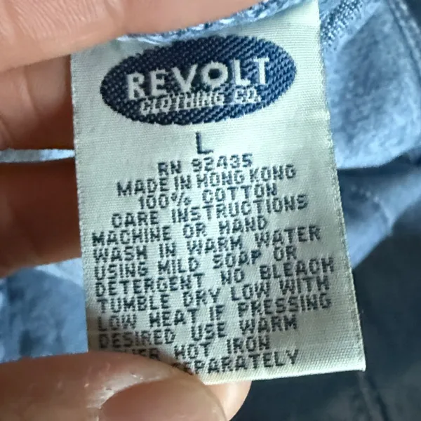 Revolt Vintage Blue Denim Button-Front Dress Knee Length Summer Western Classic - Image 8