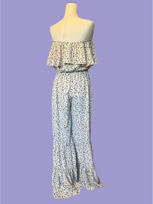 Umgee Off-Shoulder Floral Jumpsuit with Ruffle Detail, S - Image 2