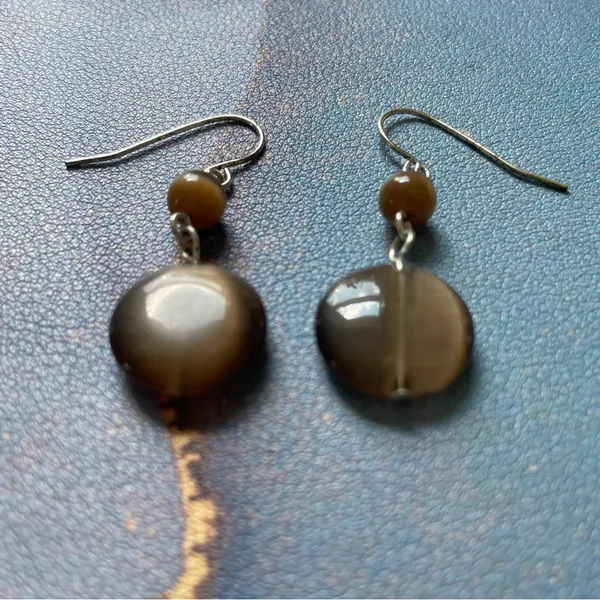 Cats Eye Glass Drop Earrings Round Dangle Jewelry Cats-eye Gorgeous Y2K Retro‎ - Image 4