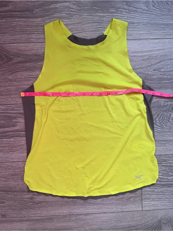 Arc’teryx Yellow Gray Gym Outdoor Workout Active Cycling Tank High Vis Running S - Image 8