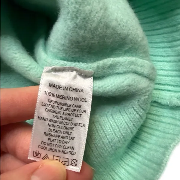 ✨🌊 Hill House Cropped Sylvie Merino‎ Wool Sweater Medium Ocean Wave 🌊✨ - Image 4
