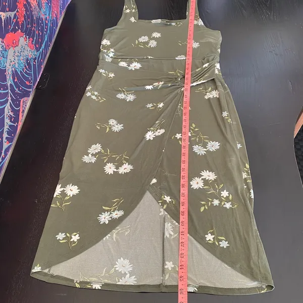 No Boundaries Olive Floral Dress - Image 4