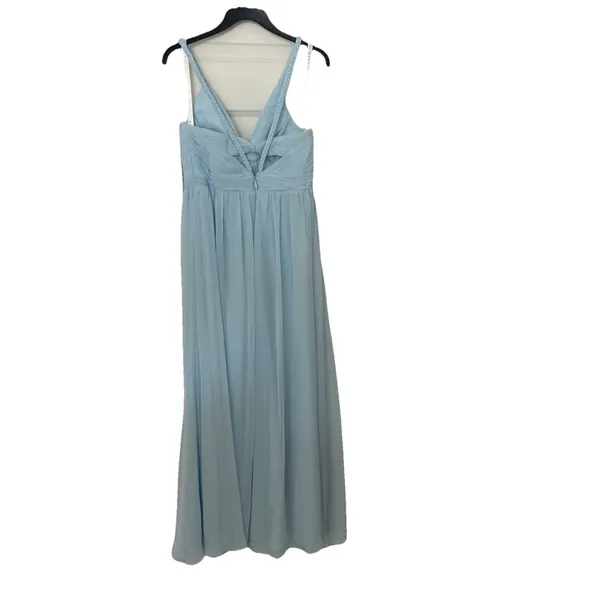 Azazie Sky Blue Size C 6/8 Braided Strap Maxi Dress Bridesmaid Prom Occasion - Image 7