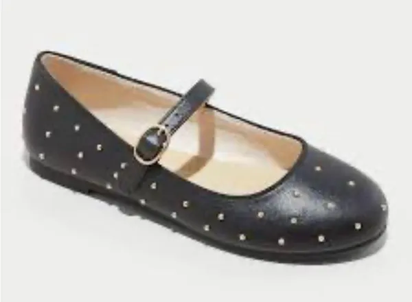 New cat and Jack studded kids Black Mary Jane Shoes size 5 - Image 3