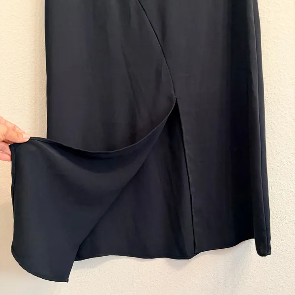 Zara Black Asymmetric Hem Midi‎ Skirt Small NWT Slit Minimalist Business Casual - Image 6