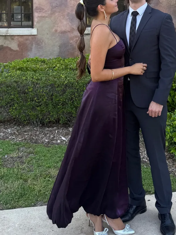Zum Zum by Niki Livas Iridescent Metallic Purple Maxi bubble hem Dress - Image 11