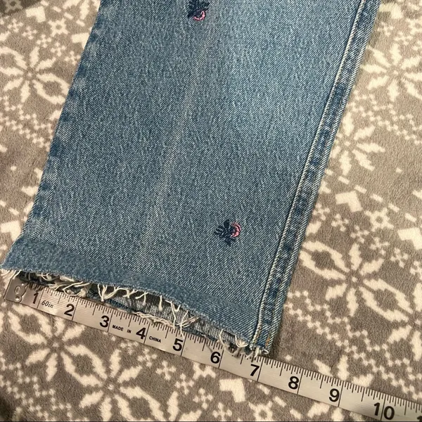 Lucky Brand Sienna Mid Rise Slim Boyfriend Jean Size 4/27 Floral‎ Embroidered - Image 12