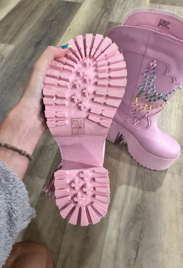Pink Boots Size 9 - Image 4