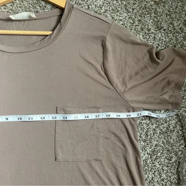 🦋 Zenana Outfitters Tan Brown Short Sleeve Tee T-Shirt Casual Lightweight Comfy - Image 5