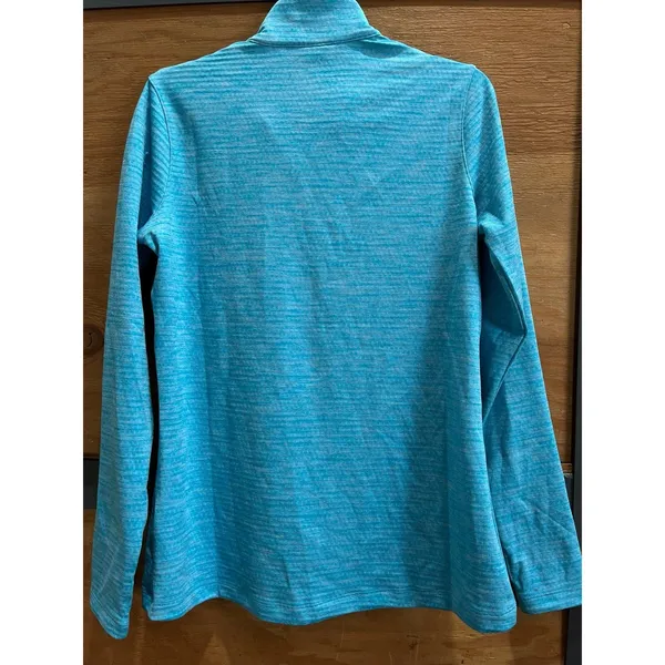 Nike Golf Dri-Fit blue quarter zip sweatshirt with subtle horizontal stripes - Image 6
