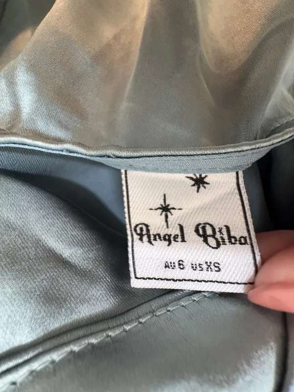 Hello Molly Sage mini silk cocktail dress size XS - Image 3