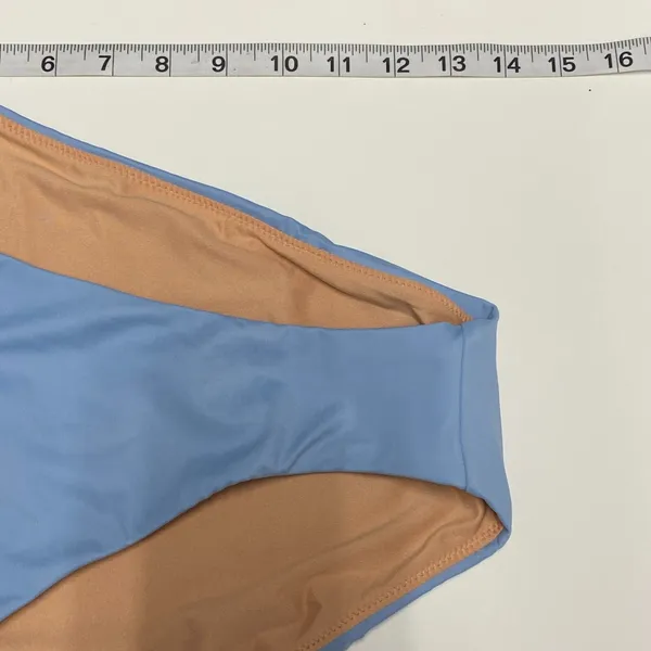 J Crew Swimsuit Womens M Blue High Rise bikini bottom Cheeky 80s Beach BF178‎ - Image 3