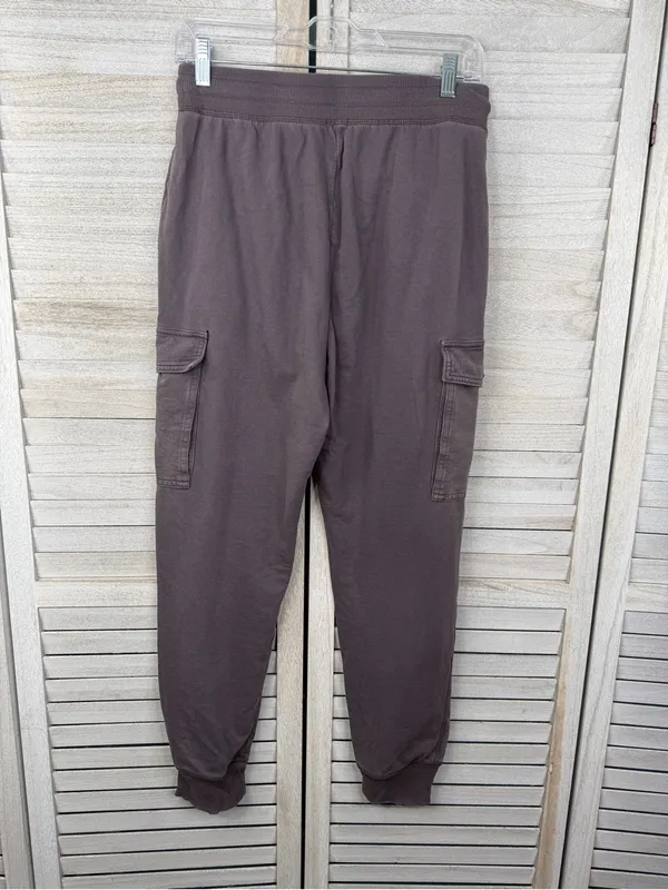 AERIE Women's 100% Cotton Cargo Joggers Washed Plum-Medium - Image 2