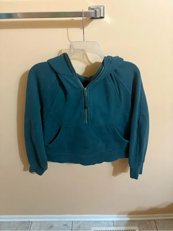 Lululemon Scuba Oversized Half-Zip Hoodie in Green Jasper - Image 3