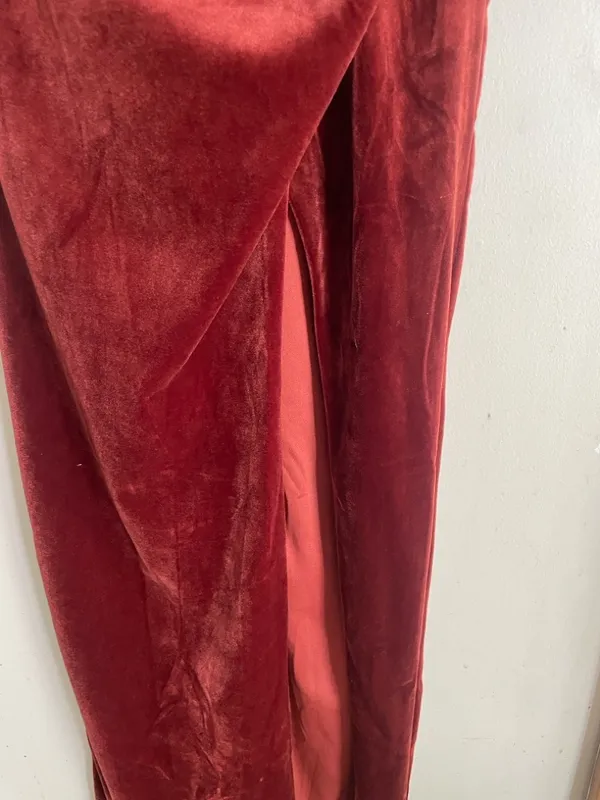 Lulus Forever Sensational Rust Brown Velvet Long Sleeve Maxi Dress - Image 7