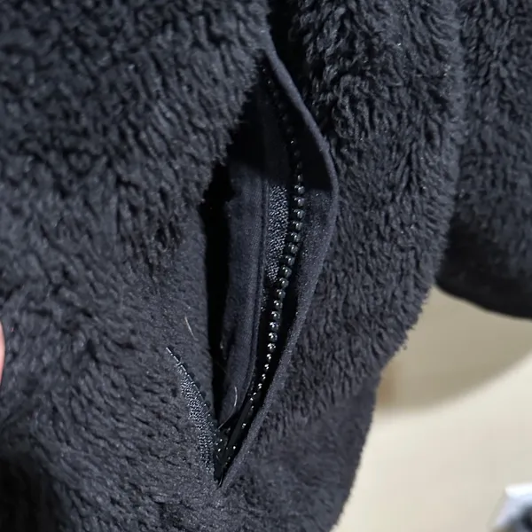 TNA size small Black Plush Hooded Jacket - Image 4