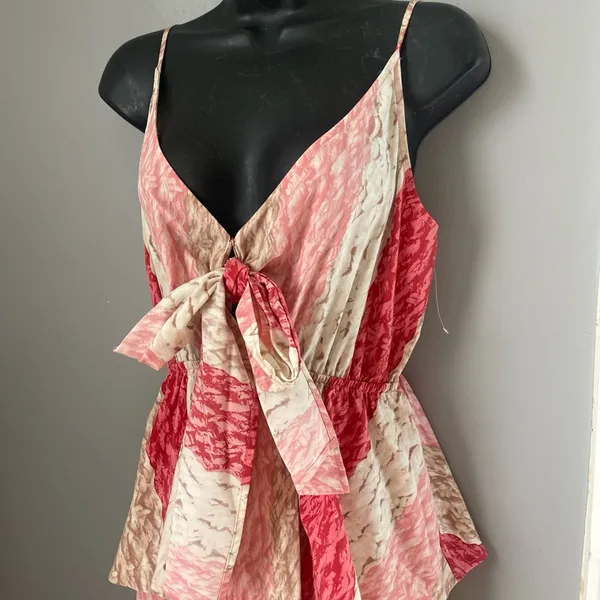 Entro Resort Pink and Red Ruffled Maxi Sundress - Image 2