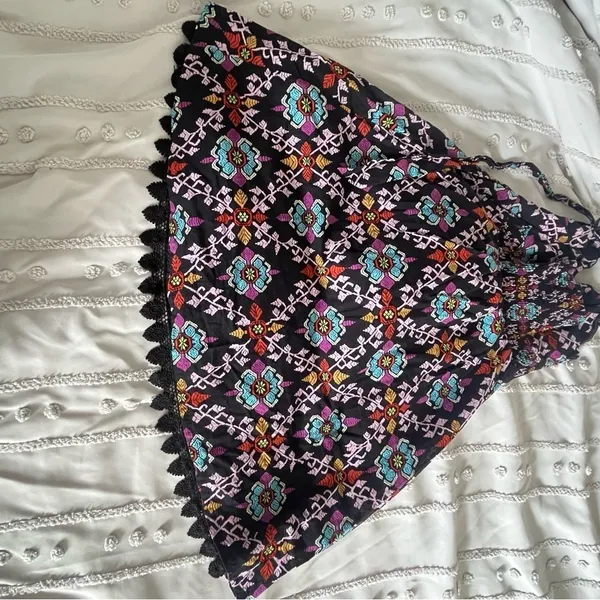 Anthropologie Edme & Esyllte Black Floral Halter Dress Size 4 - Image 10