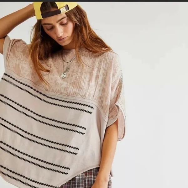FREE PEOPLE Right Back Dolman Sleeve Top Size L Oversized - Image 2