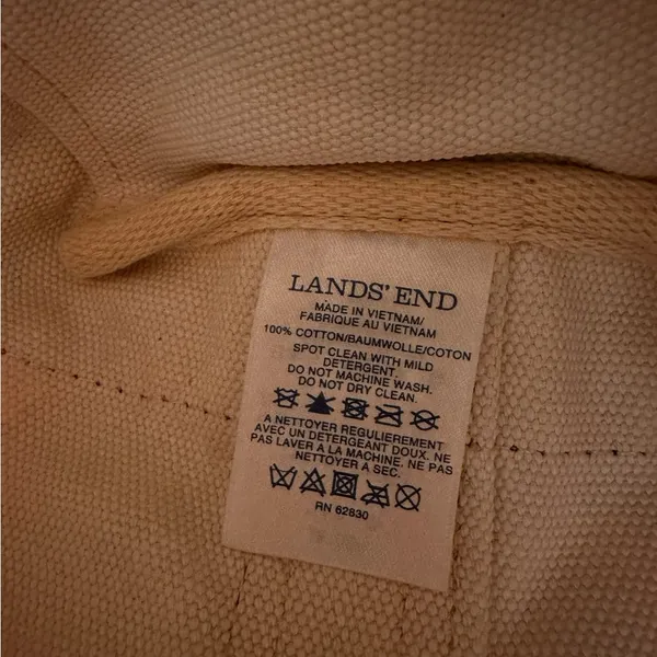 Lands' End Navy W/ Red Paisley Open Top Mini Boat Tote Bag Canvas - Image 7