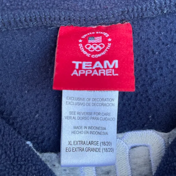 National Football League Team Apparel Vintage Team USA Olympic Games Blue Fleece Sweater - Image 7