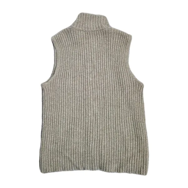 Vtg Lauren Ralph Lauren Womens Tan Fair Isle Full Zip Sweater Vest Size Medium - Image 11