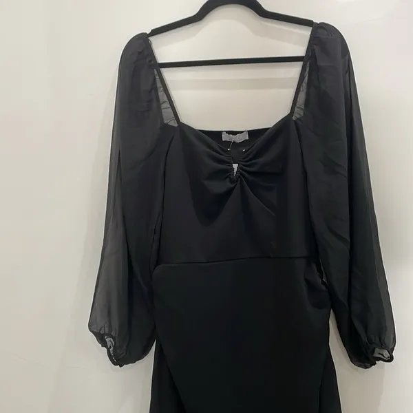 QUIZ Women's Chiffon Sleeve Scuba Crepe Midi Dress Size 8 US NWT - Image 7