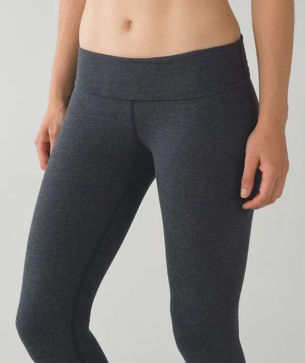 Lululemon Vintage Wunder Under Pant (Roll Down) - Heathered Black - 2 - Image 4